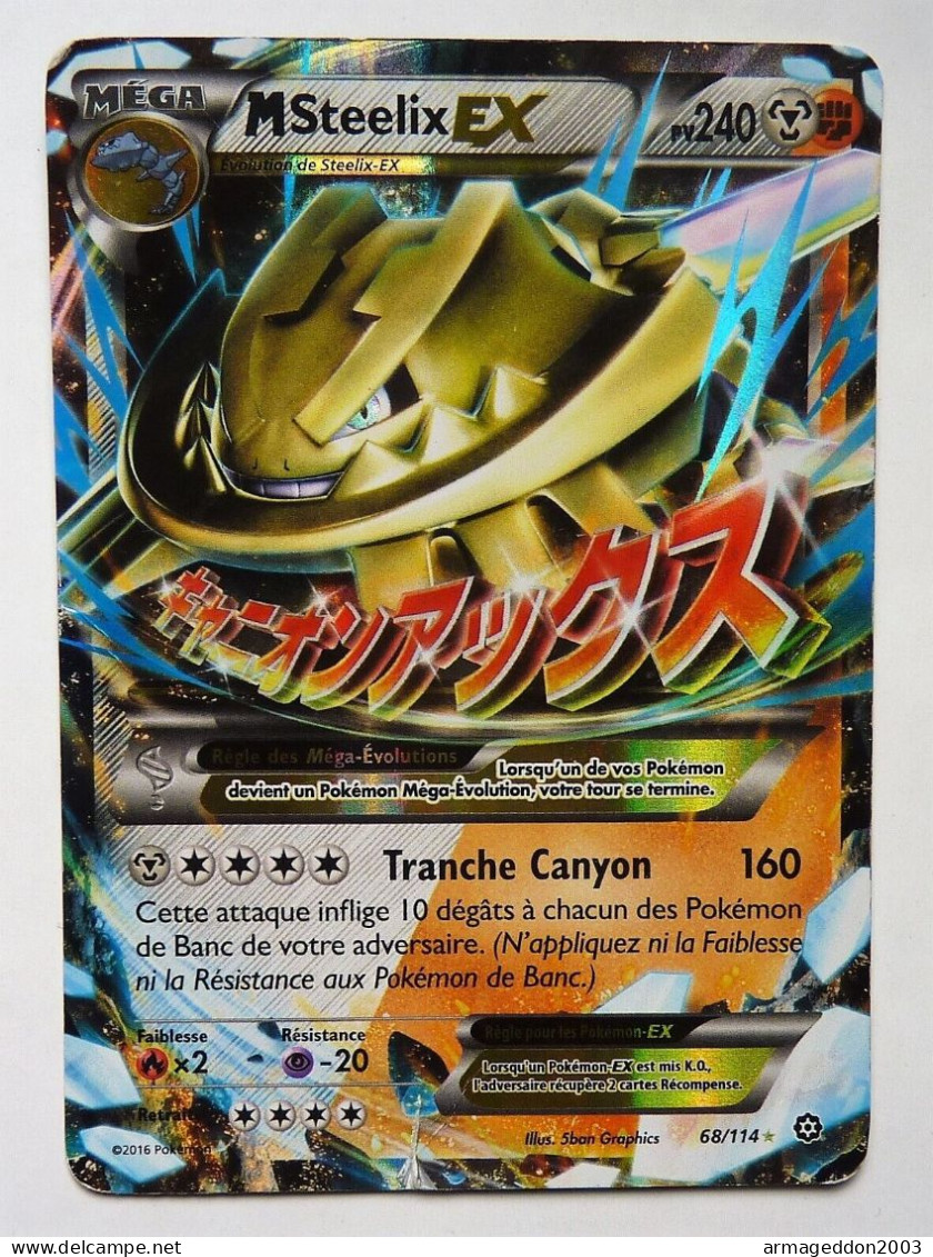 Carte Pokémon 68/114 Méga Steelix Ex 240 Pv Xy 2016 HOLO Française - XY