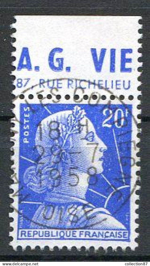 Réf 59 CL2 < FRANCE < N° 1011Ba PUB ASSURANCE " A.G. VIE " < 20F Muller Cachet Margny Les Compiegne Ø Used Ø Oblitéré - Used Stamps