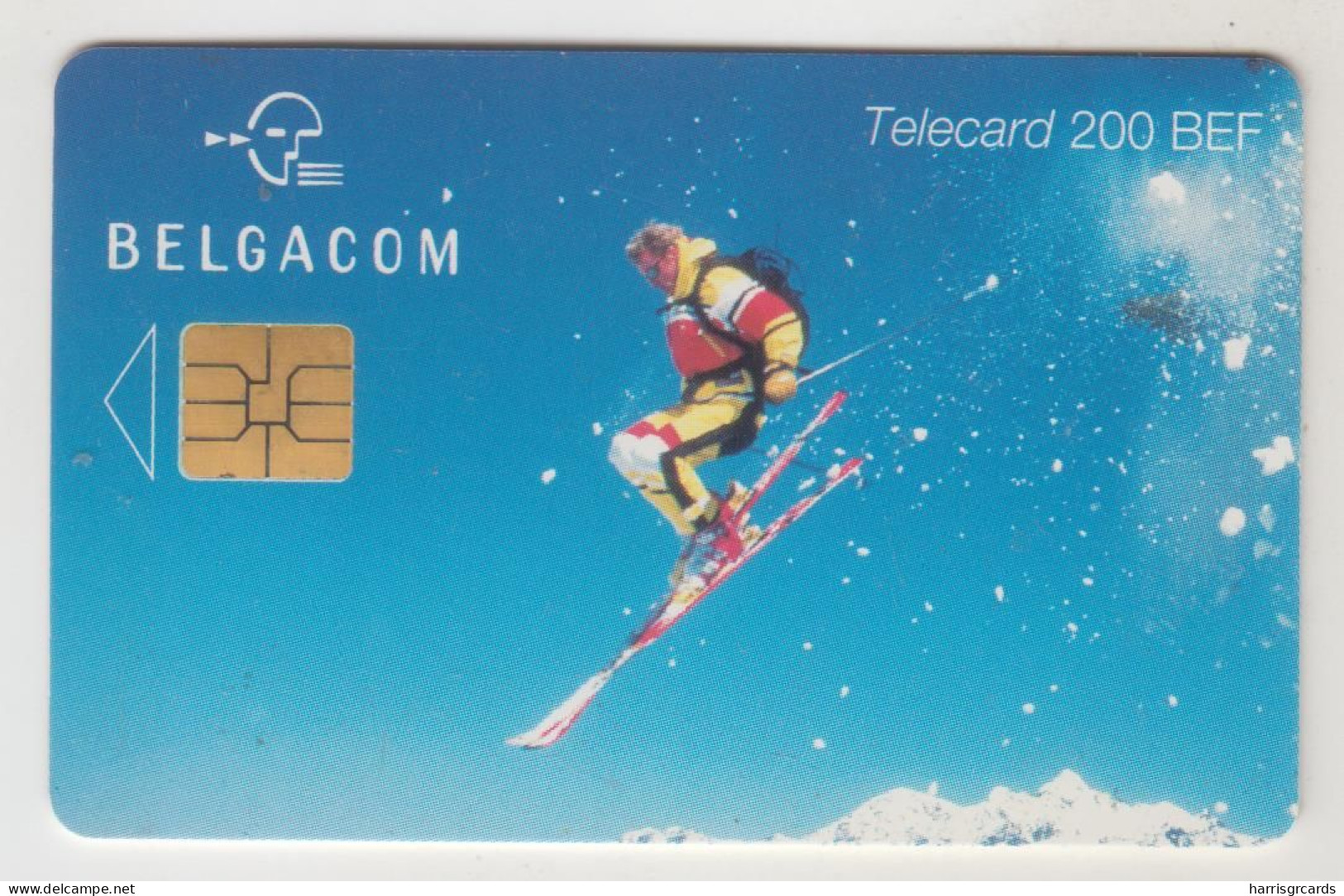 BELGIUM - Skier , 200 BEF, Tirage 100.000, Used - Con Chip