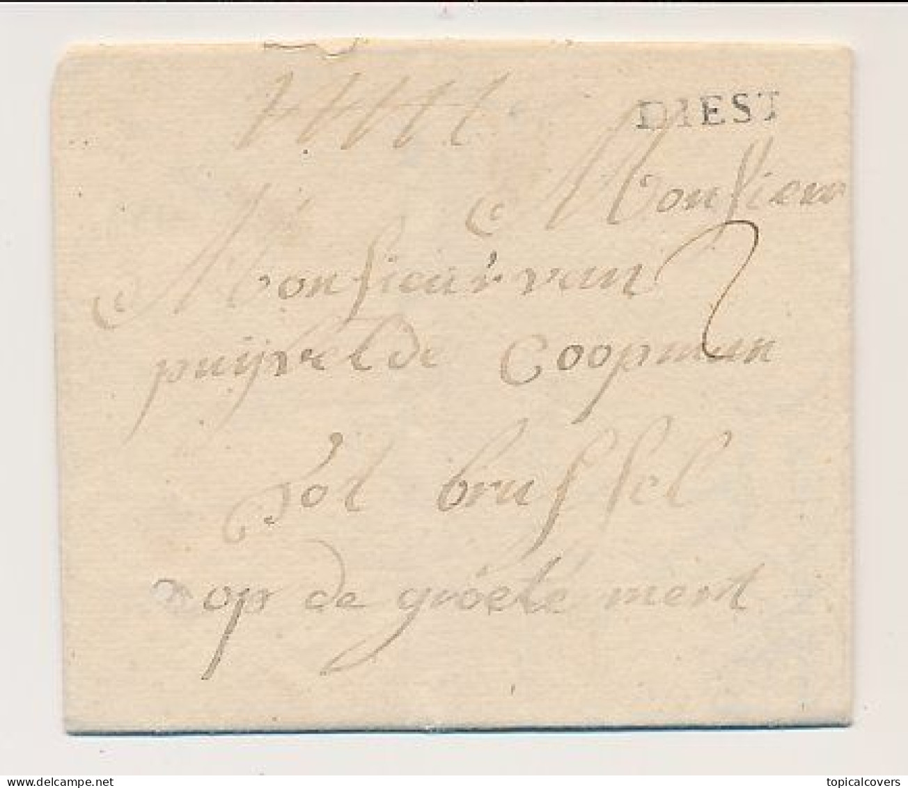 Complete Folded Letter - DIEST  - Brussel - 1714-1794 (Paises Bajos Austriacos)