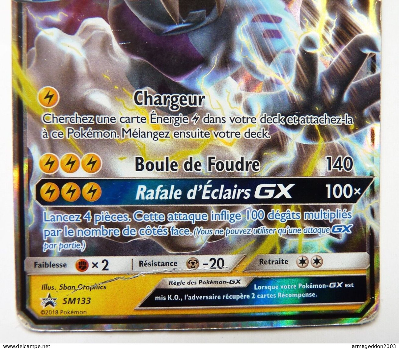 CARTE POKEMON Fulguris GX - SM133 - Promo RARE HOLO 2018 Française - Promos