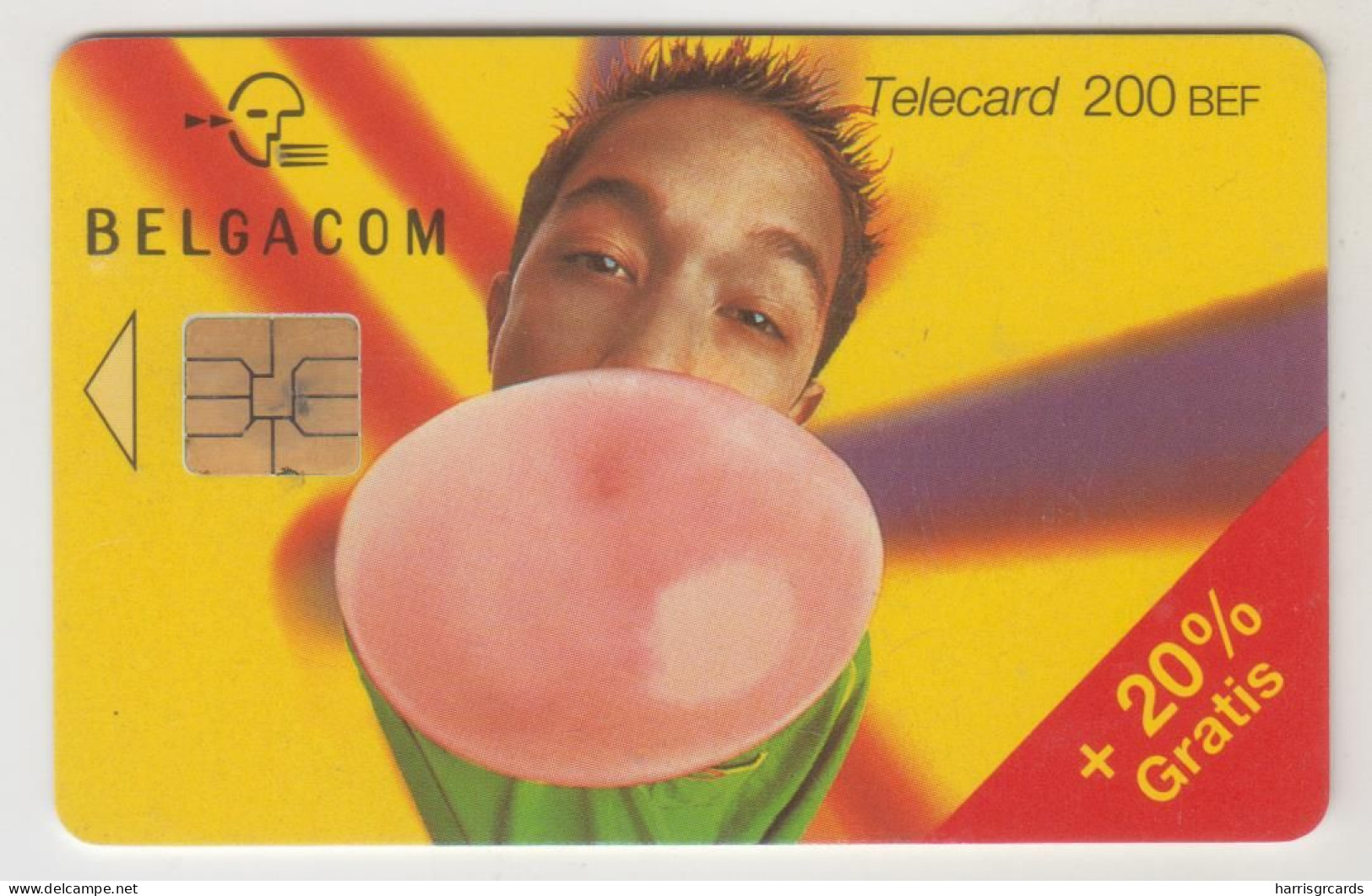 BELGIUM - Cool Kids - Chewing Gum , 200 BEF, Tirage 115.000, Used - Con Chip