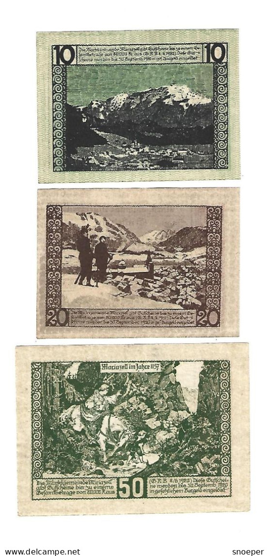 **notgeld   Austria  Mariazell  Serie Compleet  590/3a1 - Autriche