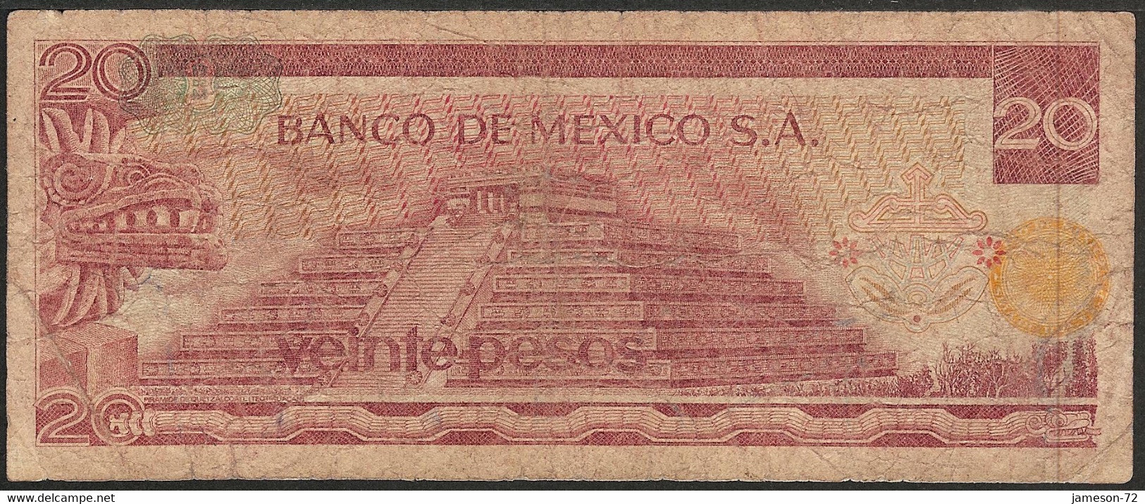MEXICO - 20 Pesos 1973 P# 64b America Banknote - Edelweiss Coins - Mexico