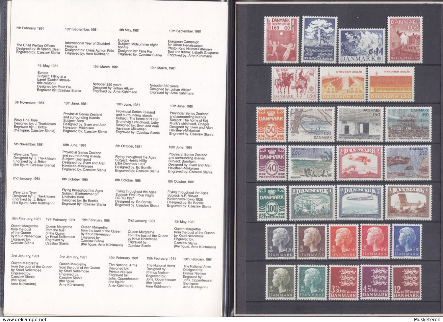 Denmark Jahresmappe Year Pack Année Pack 1981 In Plastic Cote 160 DKR = 22 € MNH** Cz. Slania (2 Scans) - Full Years