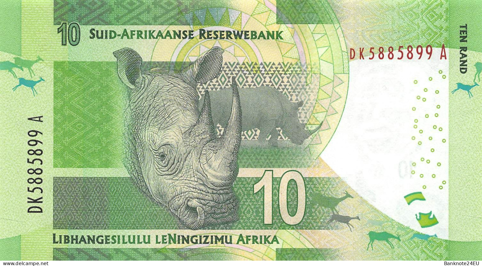 South Africa 10 Rand 2014 Unc, With Omron Rings - South Africa