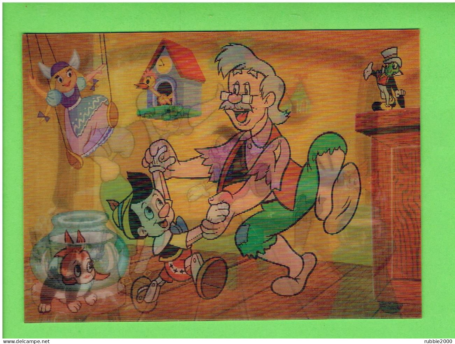 CARTE HOLOGRAPHIQUE WALT DISNEY GEPPETTO ET PINOCCHIO CARTE EN BON ETAT - A Systèmes