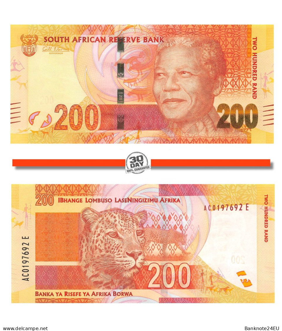 South Africa 200 Rand 2012 Unc, Without Omron Rings - Afrique Du Sud