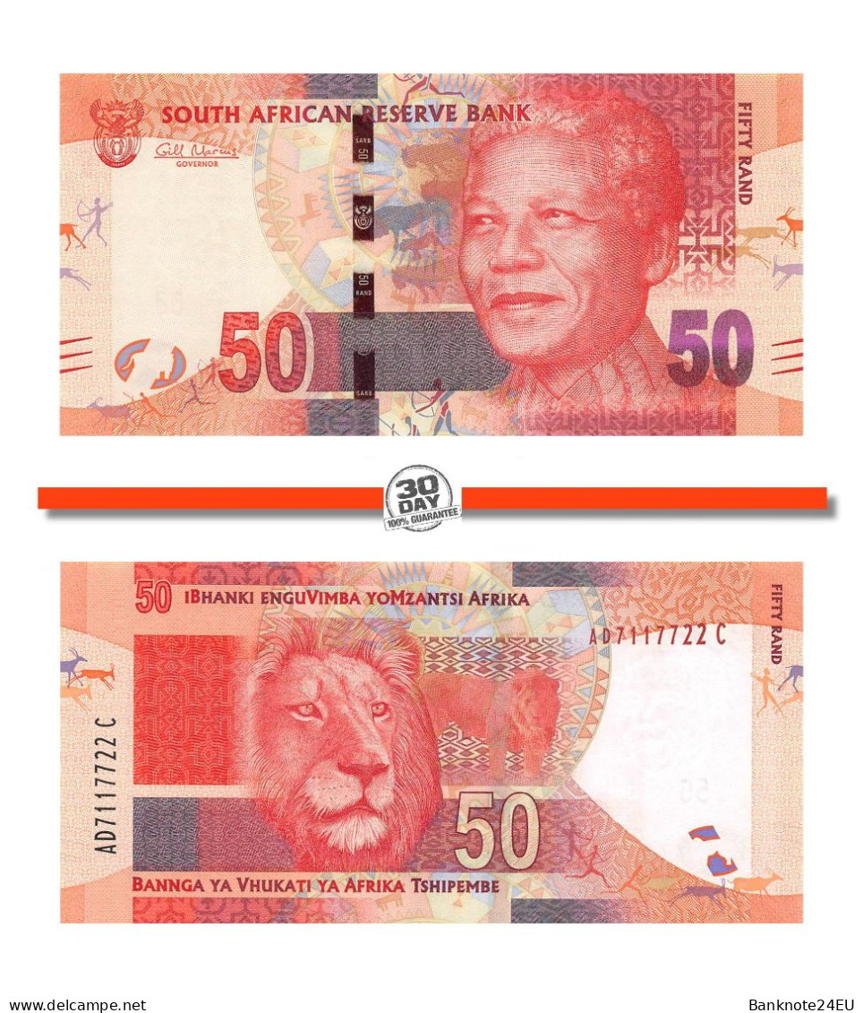 South Africa 50 Rand 2012 Unc, Without Omron Rings - South Africa