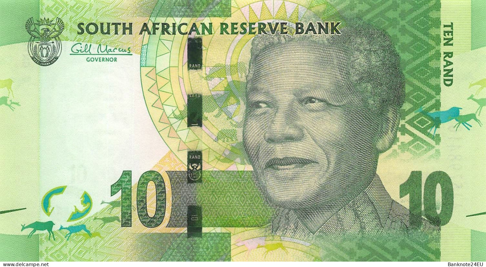 South Africa 10 Rand 2012 Unc, Without Omron Rings - South Africa