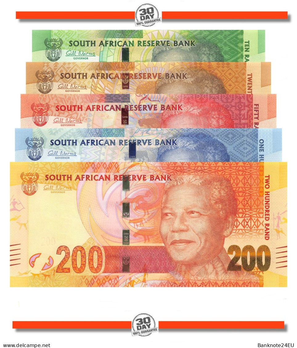 South Africa Set 2012 Nelson Mandela 10-200 Rand, Without Omron Rings - Afrique Du Sud