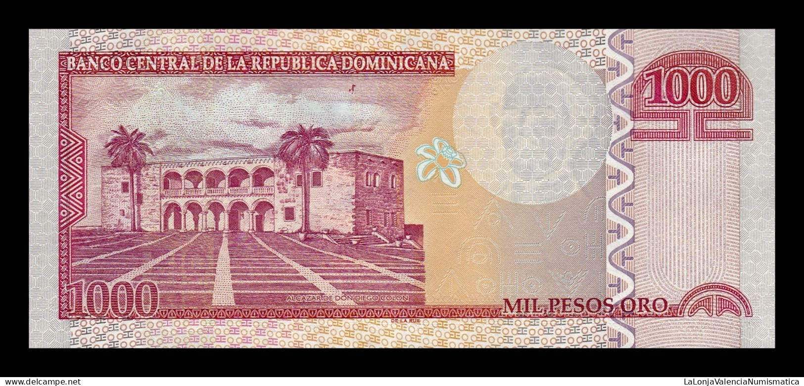 República Dominicana 1000 Pesos Oro 2003 Pick 173b Low Serial 424 Sc Unc - Dominicaine