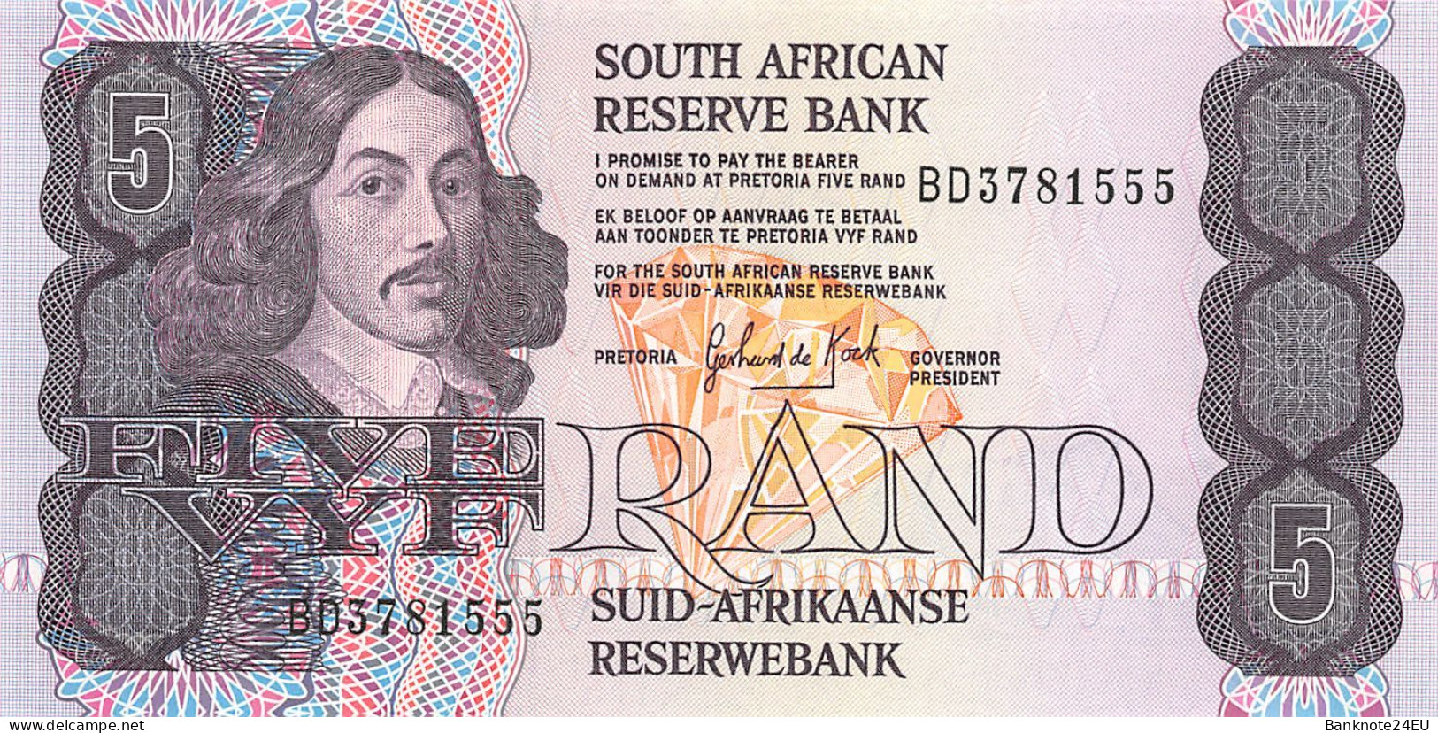 South Africa 5 Rand 1989-1990 Unc - Afrique Du Sud
