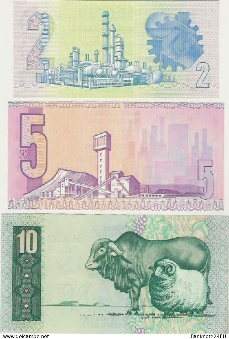 South Africa 2 - 5 - 10 Rand 1978-89 Unc - Afrique Du Sud