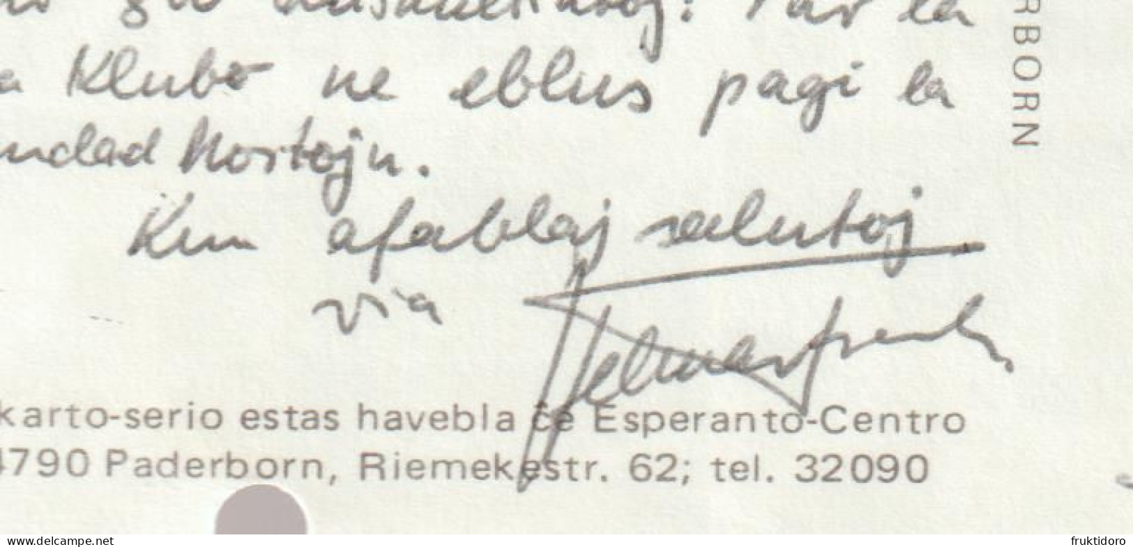 AKEO 123 Esperanto Card From Paderborn (Germany) - Signed By Helmar Frank 1978 - Esperanto