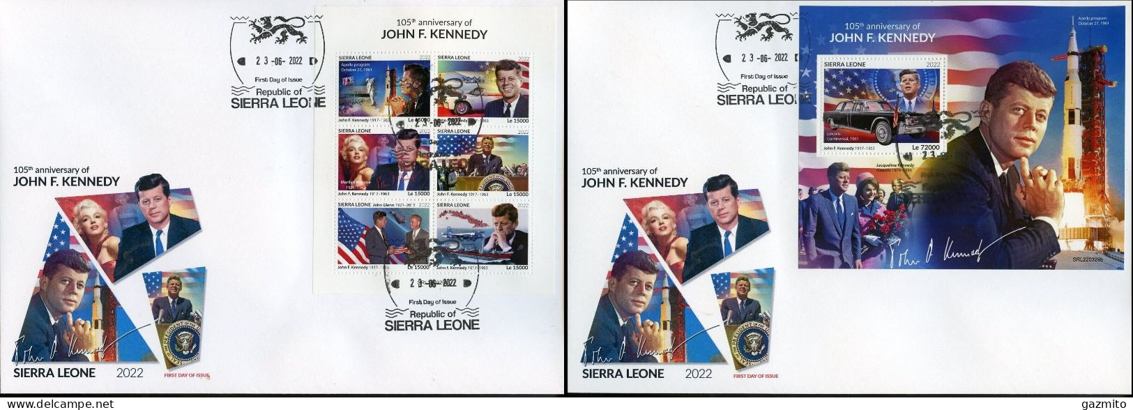 Sierra Leone 2022, Kennedy, Cars, Space, 6val In BF+BF In 2FDC - Afrique