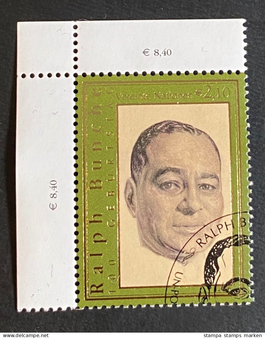 UNO Wien 2003 Friedensnobelpreis Ralph Bunche Mi. 395 Gestempelt/o Bogenecke - Used Stamps