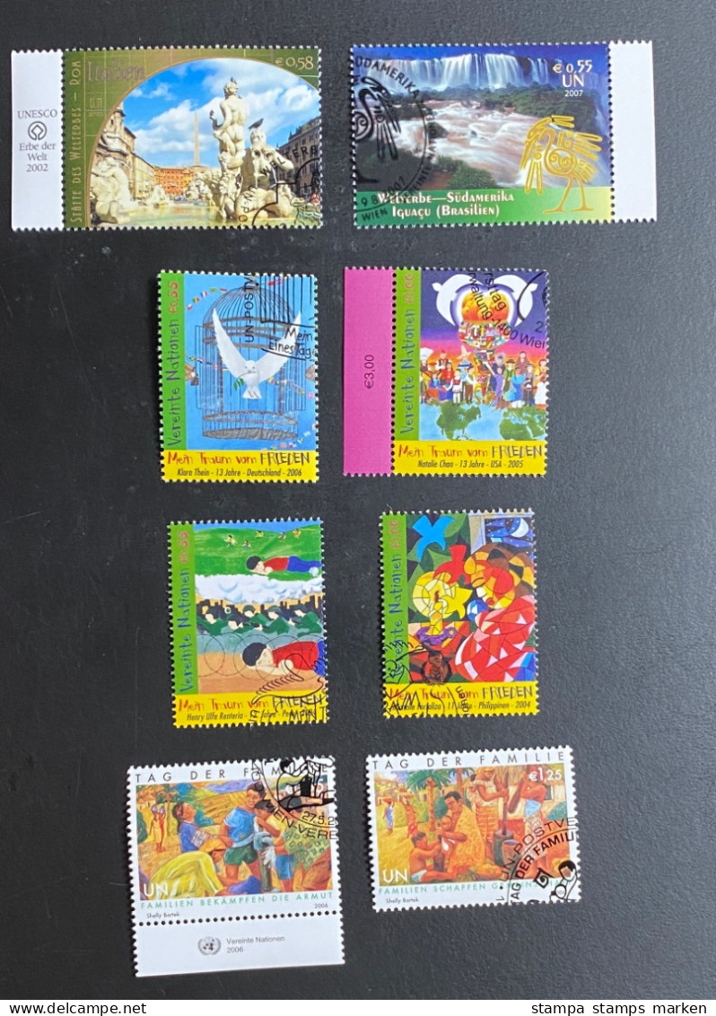 UNO Wien 8 Werte Gestempelt/o - Used Stamps