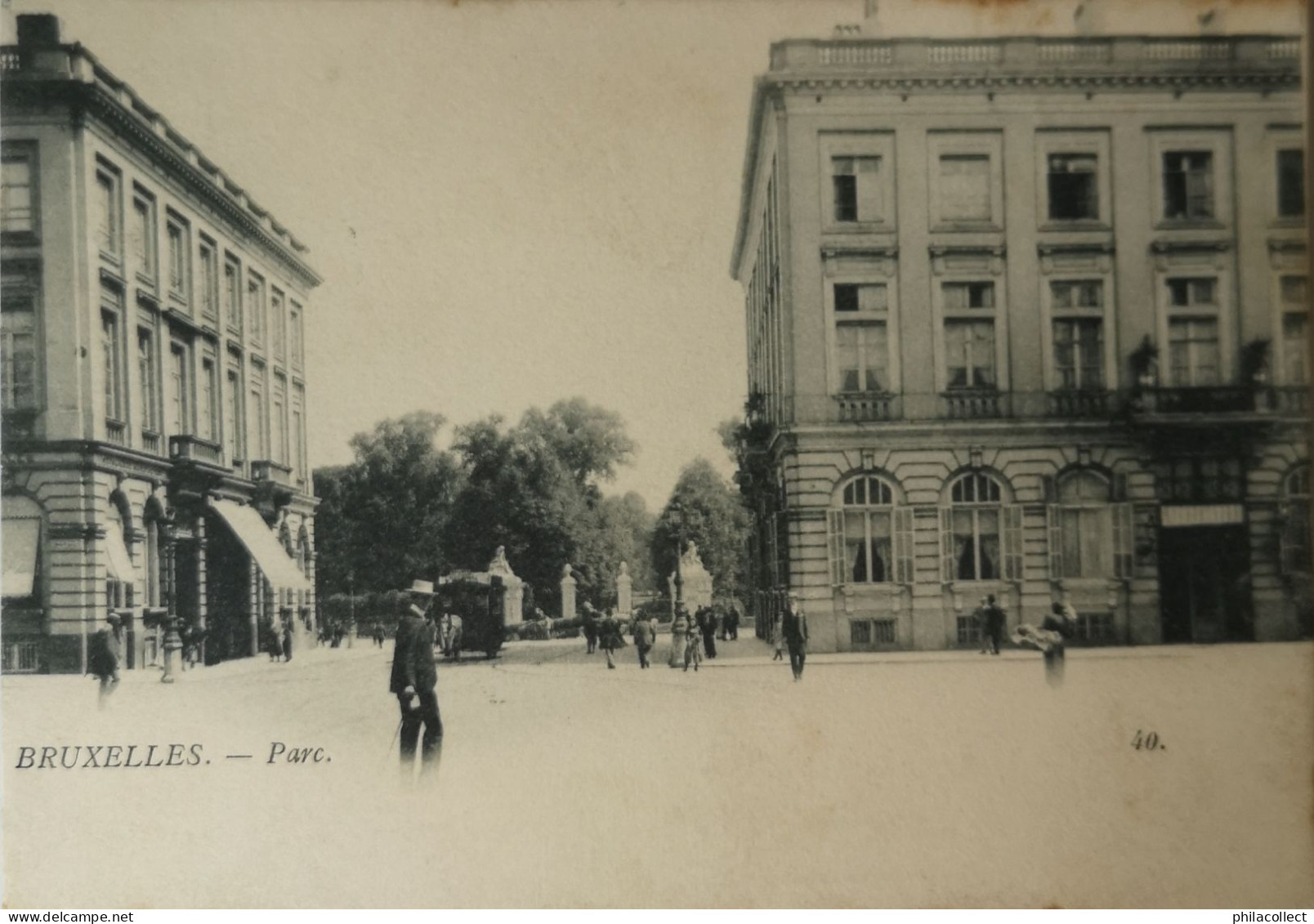 Bruxelles // Parc (Entree - Tram Cheval - Paarden Tram) 1904 Rare / Top  Bruine Rand - Autres & Non Classés