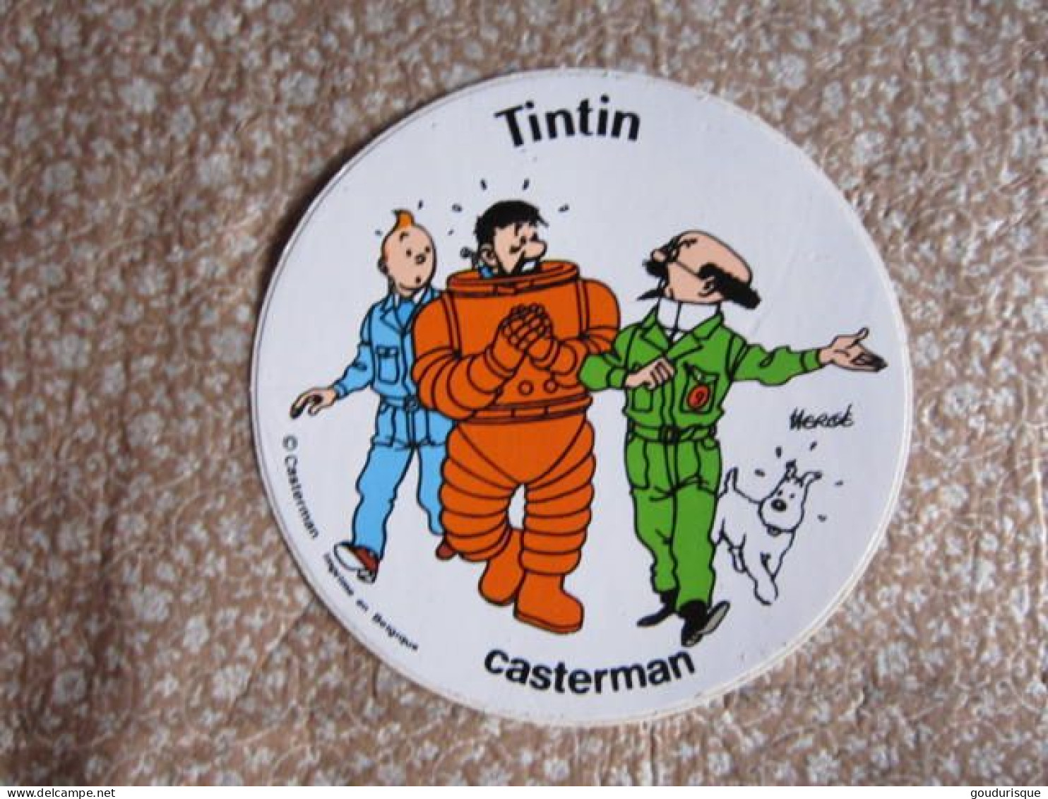 AUTOCOLLANT TINTIN HADDOCK TOURNELSOL ON A MARCHE SUR LA LUNE CASTERMAN - Tintin
