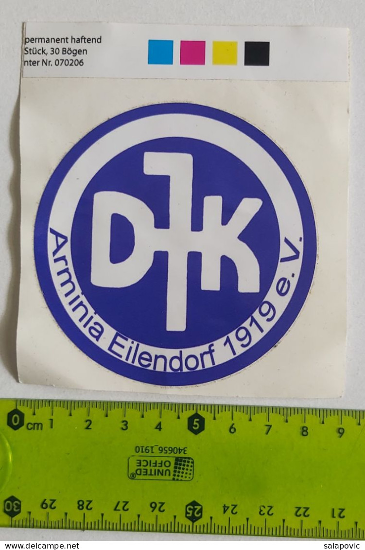 DJK Arminia Eilendorf Germany Football Club, Sticker  Label - Habillement, Souvenirs & Autres