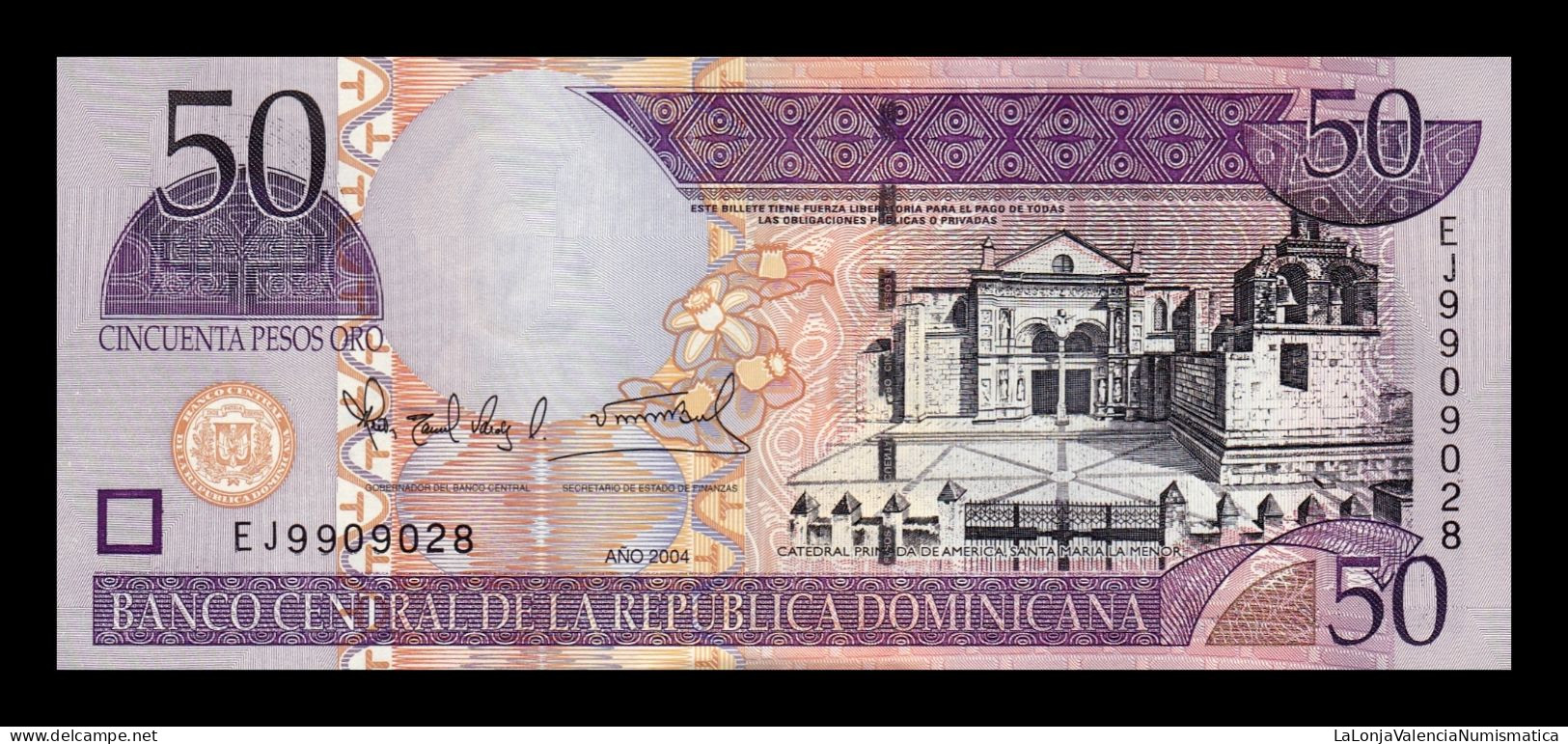 República Dominicana 50 Pesos Oro 2004 Pick 170c Sc Unc - Dominicaine