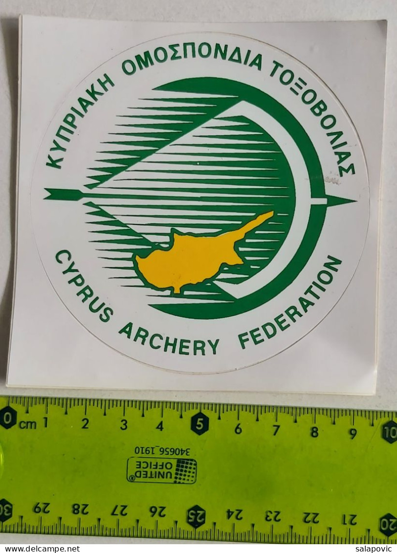 Κυπριακή Ομοσπονδία Τοξοβολίας - Cyprus Archery Federation, Shooting, Sticker  Label - Boogschieten