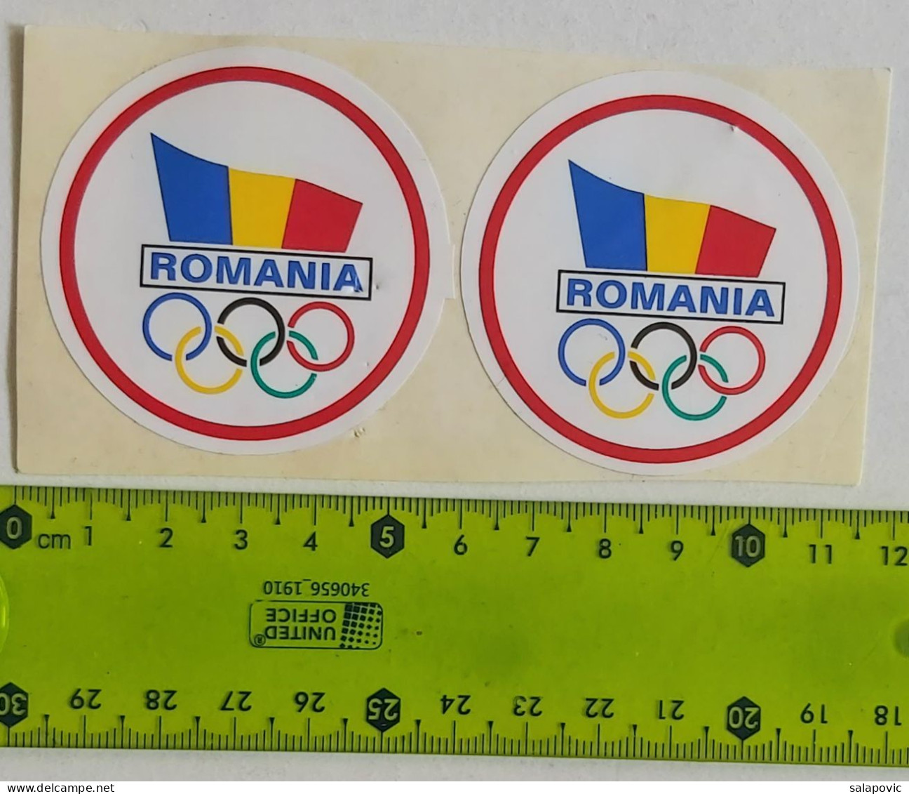 National Olympic Committee NOC ROMANIA, 2 Pieces Sticker  Label - Bekleidung, Souvenirs Und Sonstige