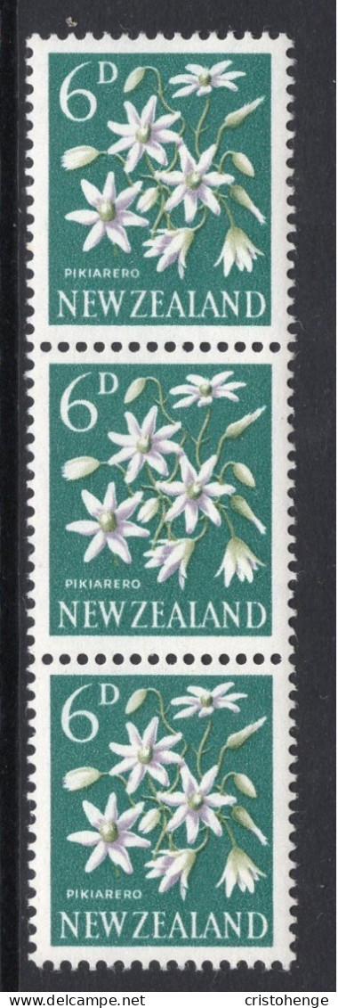 New Zealand 1960-66 Pictorials - 6d Pikiarero Strip HM (SG 788) - Neufs
