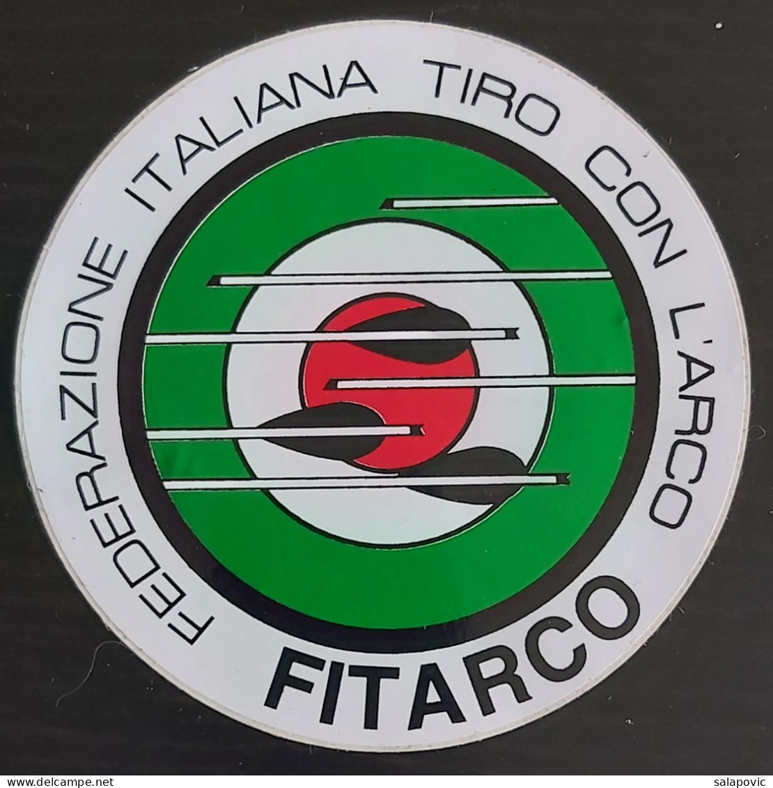 FITARCO - Federazione Italiana Tiro Con L'Arco, Italian Archery Federation Italy  Sticker  Label - Tiro Al Arco