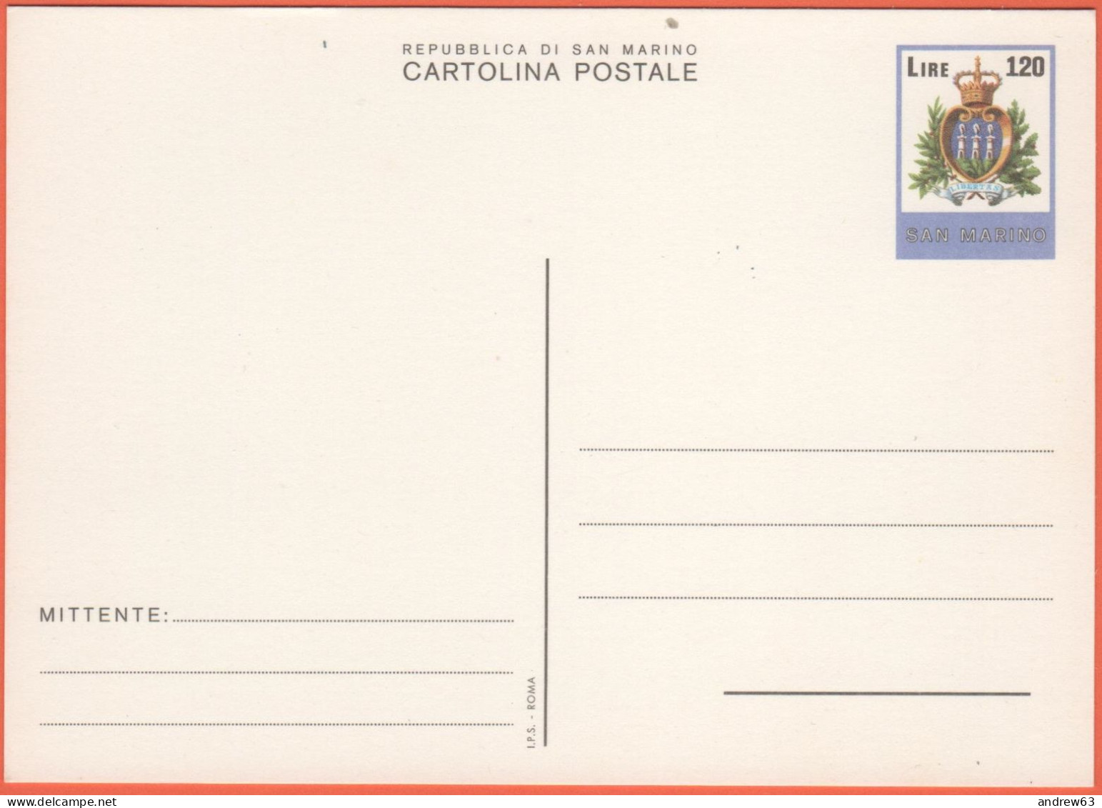 SAN MARINO - 1978 - CP43 - 120 Stemma - Cartolina Postale - Intero Postale - Nuovo - Entiers Postaux