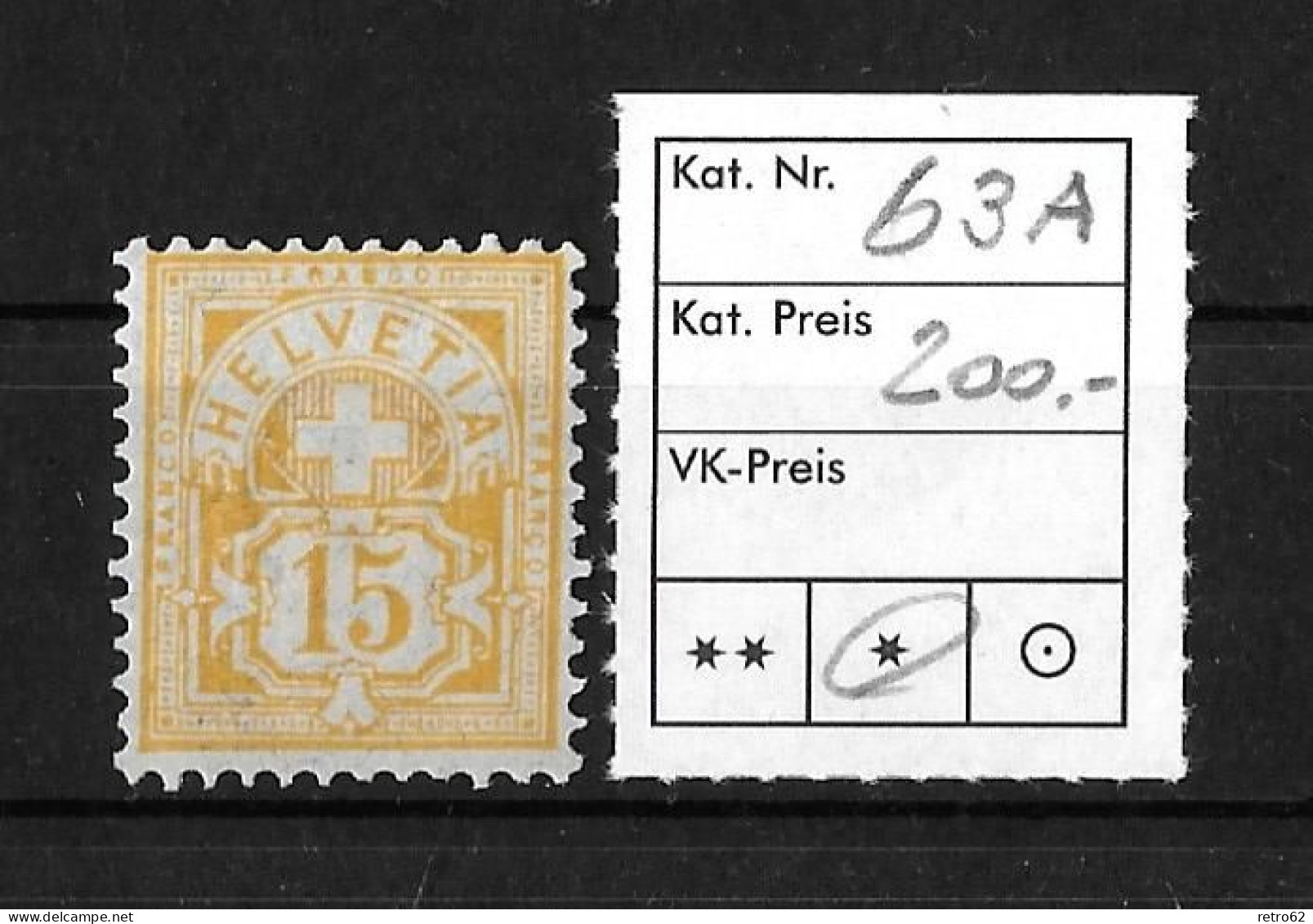 1882 - 1889 ZIFFERMUSTER  Faserpapier Form A     ►SBK-63A* / CHF 200.-◄ - Unused Stamps