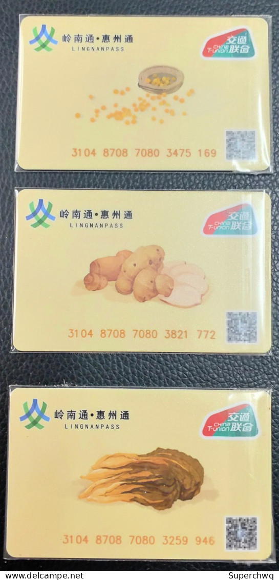 China Huizhou Traffic Card, Food Commemorative Card/Huizhou Bus And Metro Card,3 Pcs - Mundo