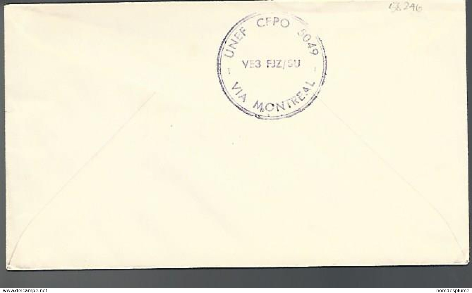 58246) UN Emergency Force Postmark Cancel 1967 Via Montreal CFPO 5049 - Covers & Documents