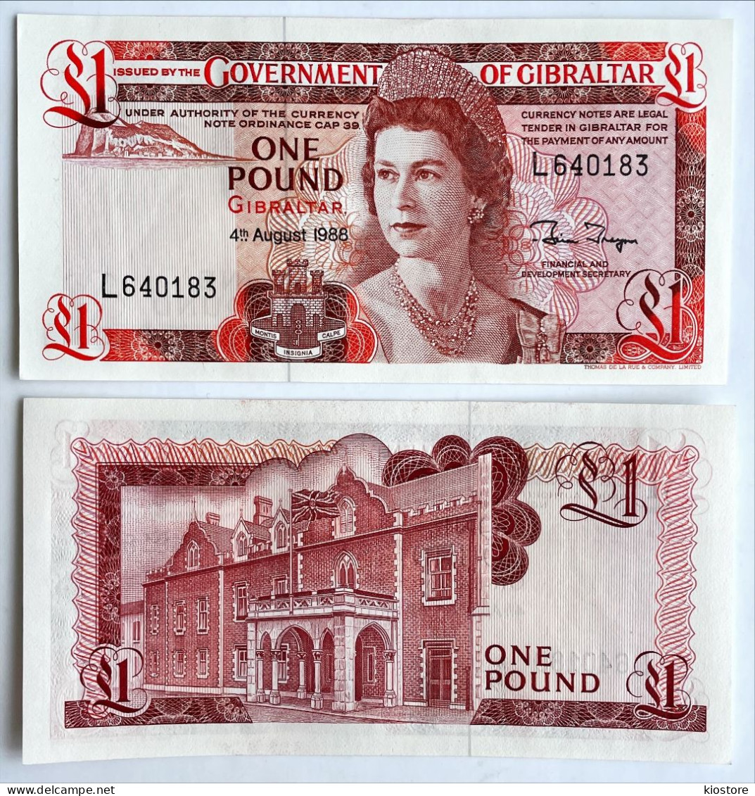 Gibraltar 1 Pound 1988 P#20e QEII Queen Elizabet II UNC - Gibraltar