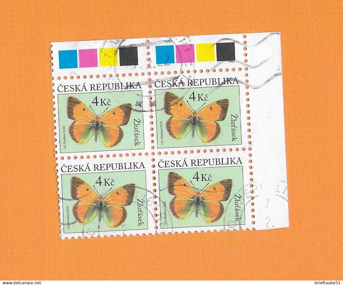 CZECH REPUBLIC 2020  Gestempelt°Used   "SCHMETTERLING ##  BUTTERFLY ##  PAPILLION" 4x 1Kc - Gebraucht