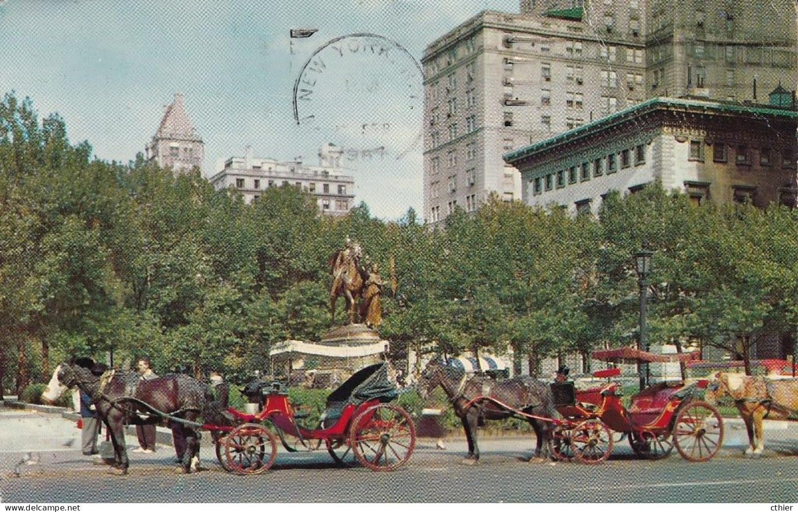 CPSM ETATS UNIS - Horse Drawn Carriages On 59th Street - New York City - Transportmiddelen