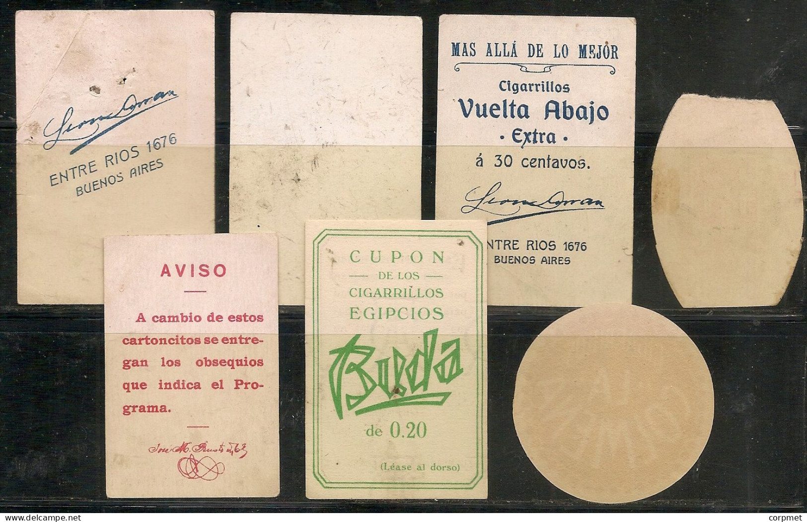 ARGENTINA - Rare  !!! CIGARETTES  PRIZE CARDS  - Lot Of 7 CIGARETTES CARDS - - Collections & Lots