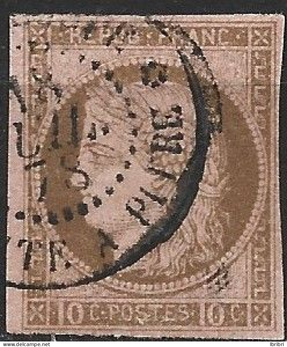 COLONIES GENERALES N° 18 10C BRUN S ROSE  TYPE CERES OBL POINTE A PITRE - Cérès