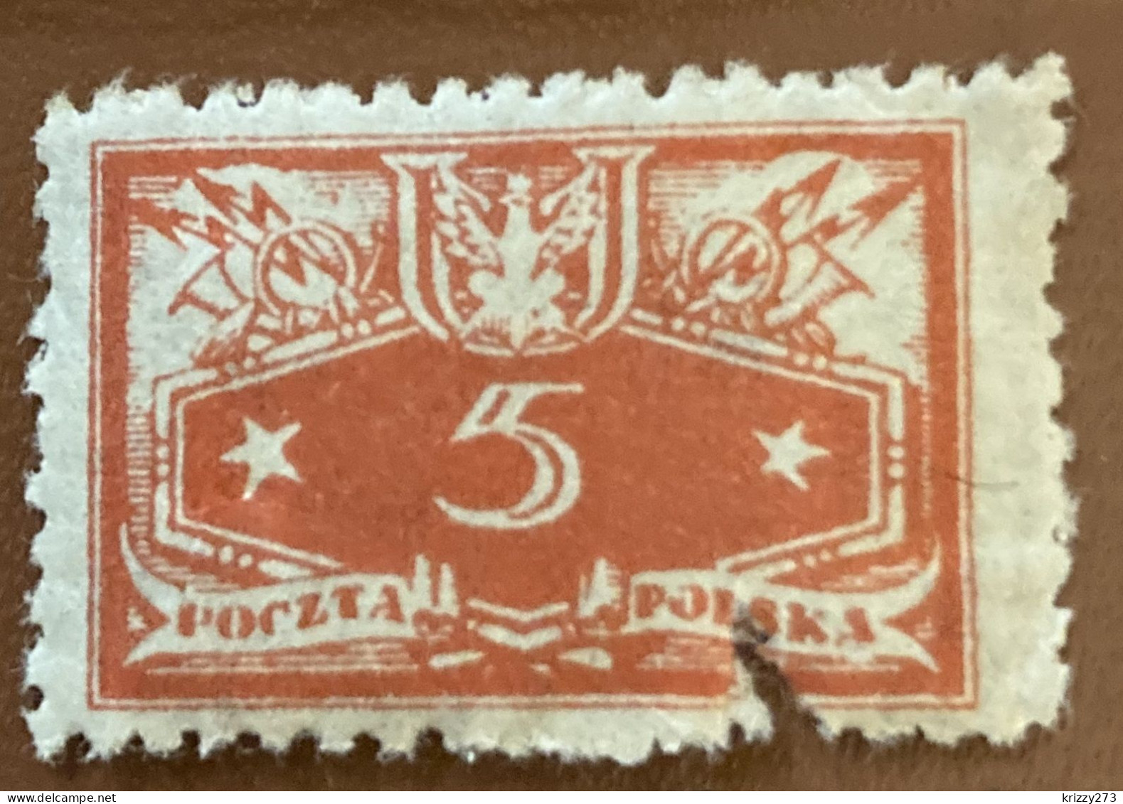 Poland 1920 Official Numeral 5 F - Used - Oficiales