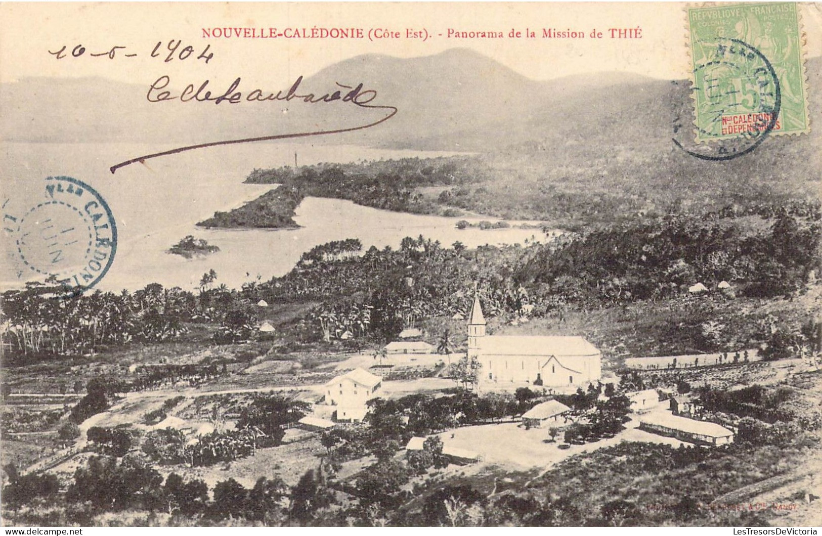 Nouvelle Calédonie - Panorama De La Mission De Thié - Carte Postale Ancienne - Nouvelle Calédonie