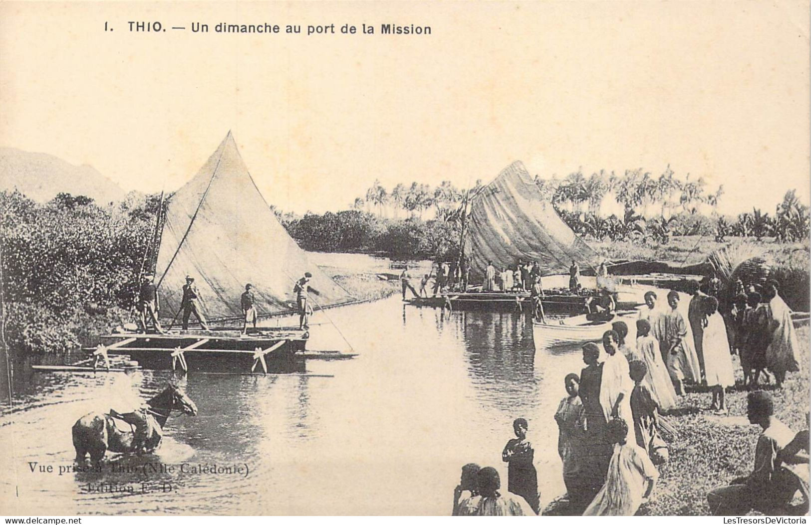 Nouvelle Calédonie - Thio - Un Dimanche Au Port De La Mission - Carte Postale Ancienne - Nouvelle Calédonie