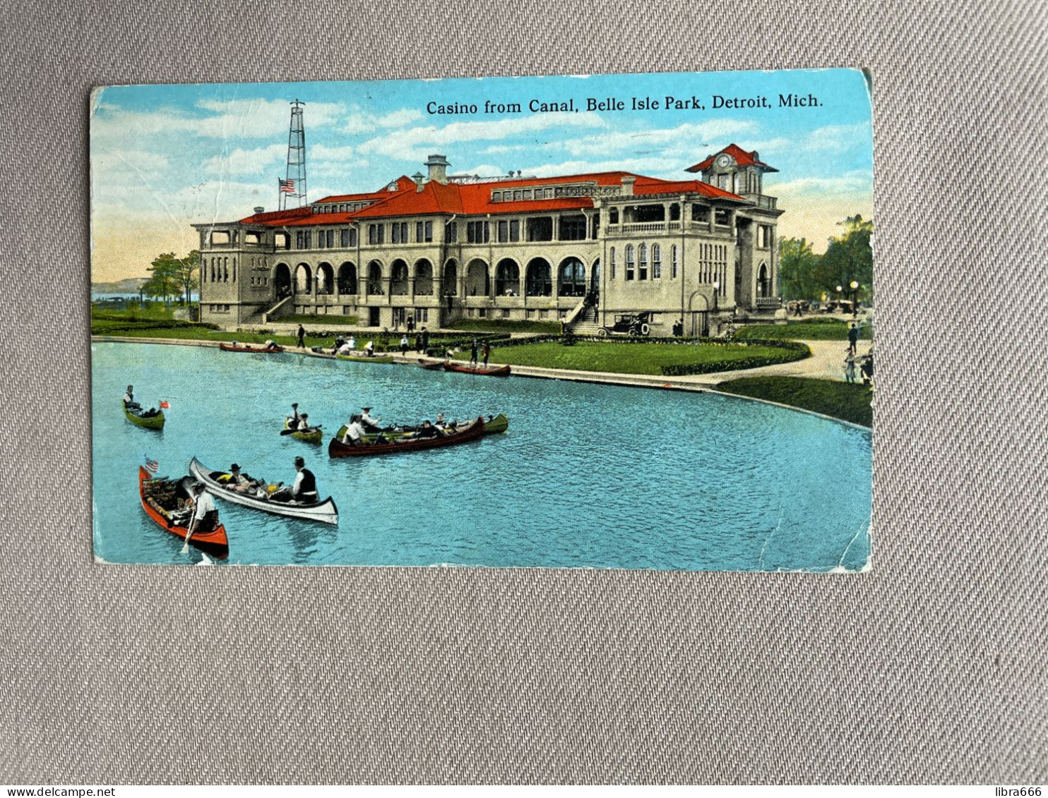 Casino From Canal, Belle Isle Park, Detroit, Mich. / C.T. Photocrom, Chicago R-79091 / 1921 - Detroit