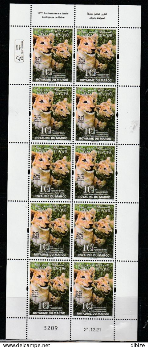 Maroc. Feuille De 10 Timbres De 2021. 10ème Anniversaire Du Jardin Zoologique De Rabat. - Maroc (1956-...)