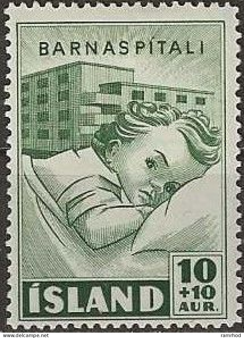ICELAND 1949 Red Cross Fund -  10a.+10a - Hospital And Child MH - Unused Stamps