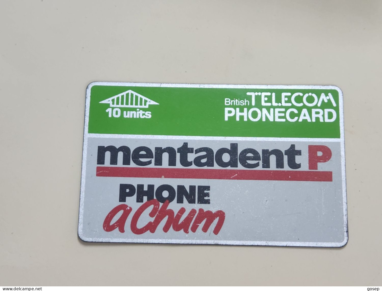 United Kingdom-(BTA-002B)-mentadent-(5)(10units)-(not Number Out Side)-price Cataloge10.00£-used Card+1card Prepiad Free - BT Advertising Issues