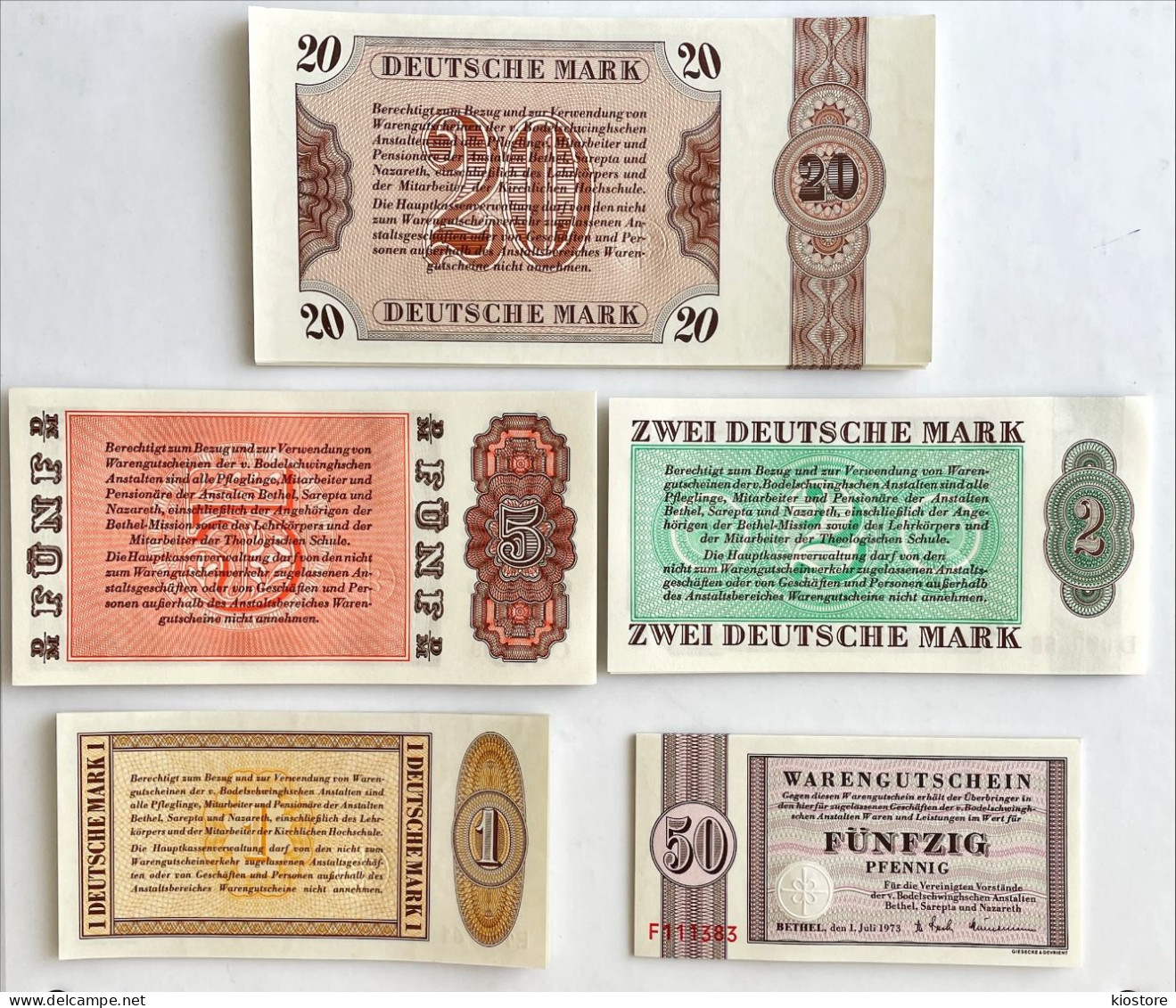 Germany 20/5/2/1 Mark, 50 Pfennig 1973/1958 UNC - Autres & Non Classés