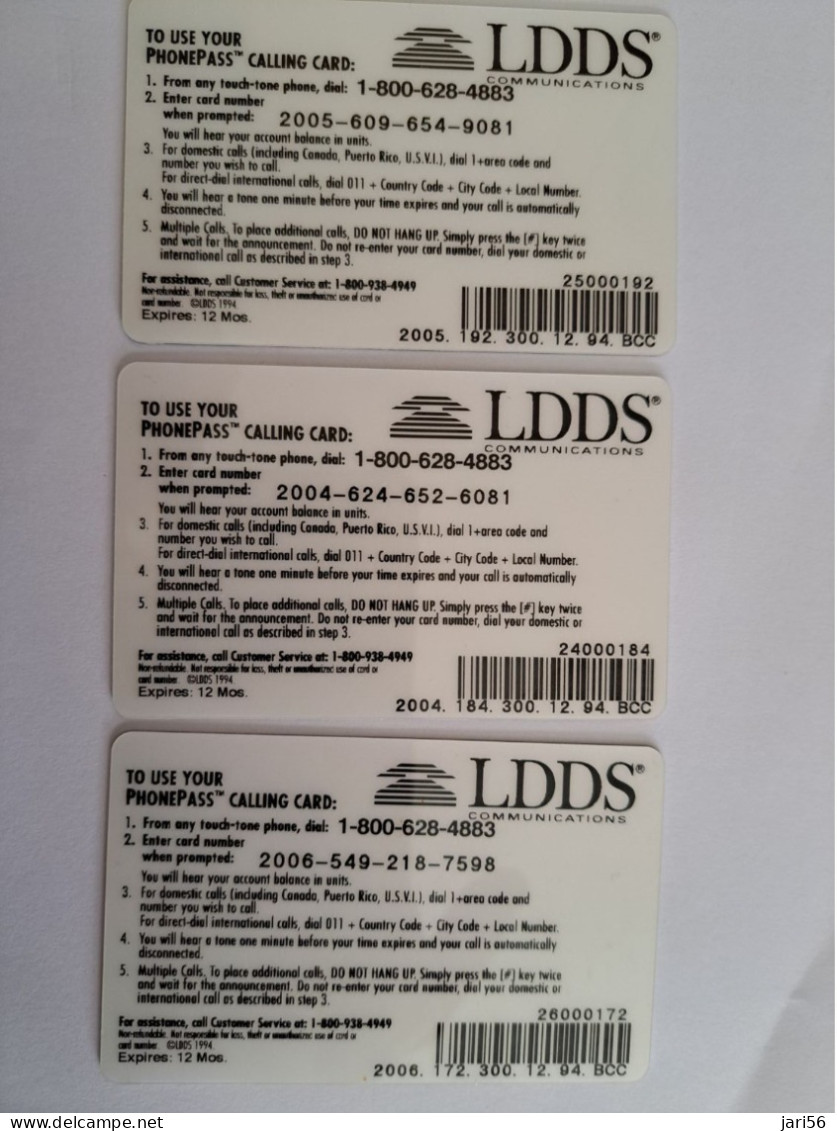 USA   PREPAID/LDDS COMM/ SERIE 3 CARDS$20,$35,$50,- NORTHWEST AIRLINES/KLM /FIRST EDITION /   FINE USED    **13380** - Cartes à Puce