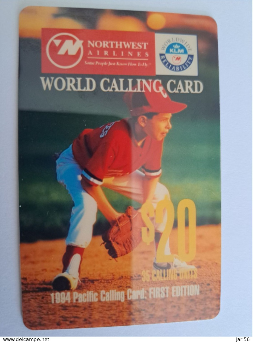 USA   PREPAID/LDDS COMM/ SERIE 3 CARDS$20,$35,$50,- NORTHWEST AIRLINES/KLM /FIRST EDITION /   FINE USED    **13380** - Schede A Pulce