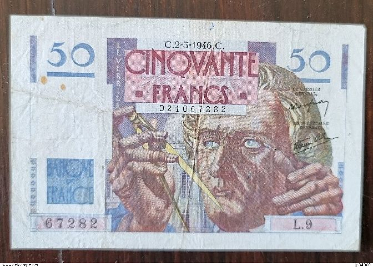 Billet 50 Francs LE VERRIER Du C.2-5-1946. C. (67282) - L.9 (la Photo Est Le Billet Vendu) - 50 F 1946-1951 ''Le Verrier''